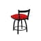 Holland Bar Stool Co 18" Low Back Swivel Vanity Stool, Black Wrinkle, Canter Red Seat 82118BW011 - alternate 4